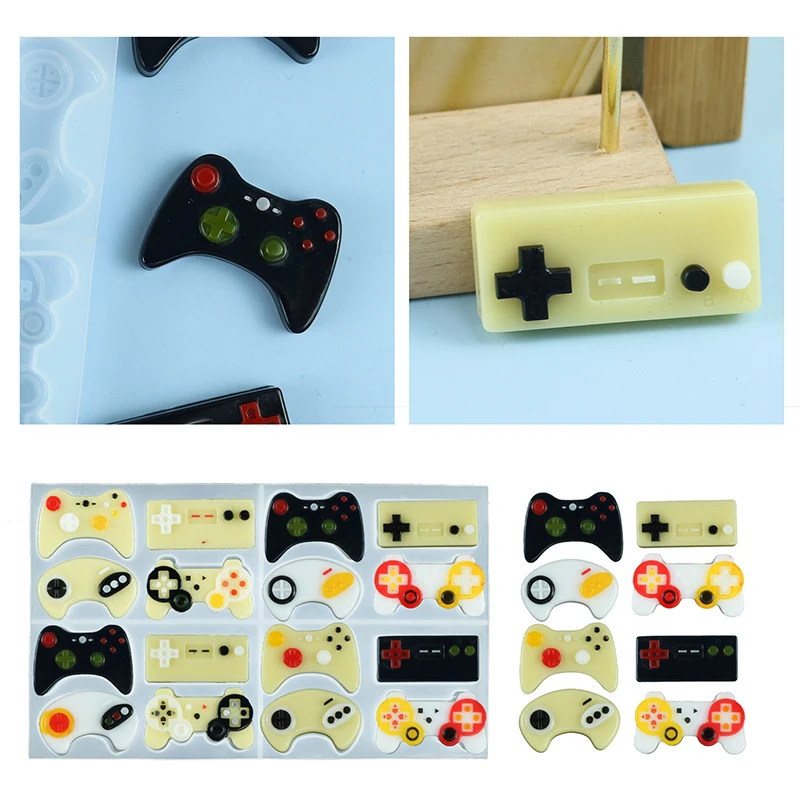 1 Pcs Gamepad Pendant Epoxy Resin Mold DIY Simulation Gamepad Candle Keychain Pendant Mold for Gift Decoration