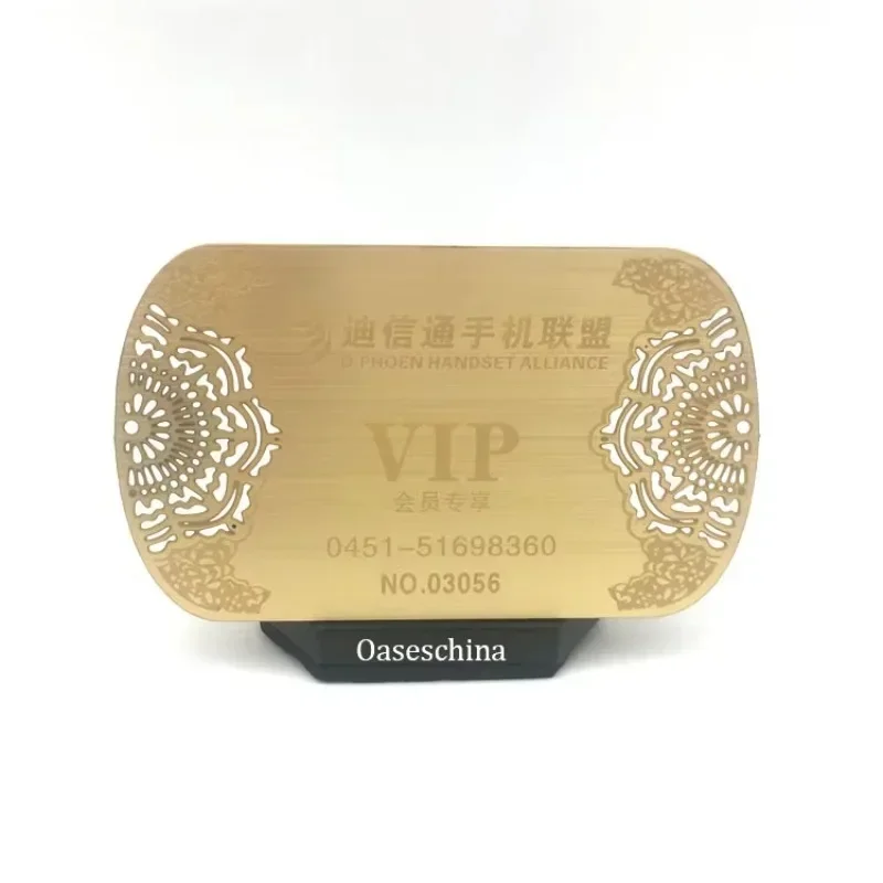 

Customized Chip Laser Cutting Metal Engraved Stainless Steel Card Credit Card Material Blank Metal Business Card