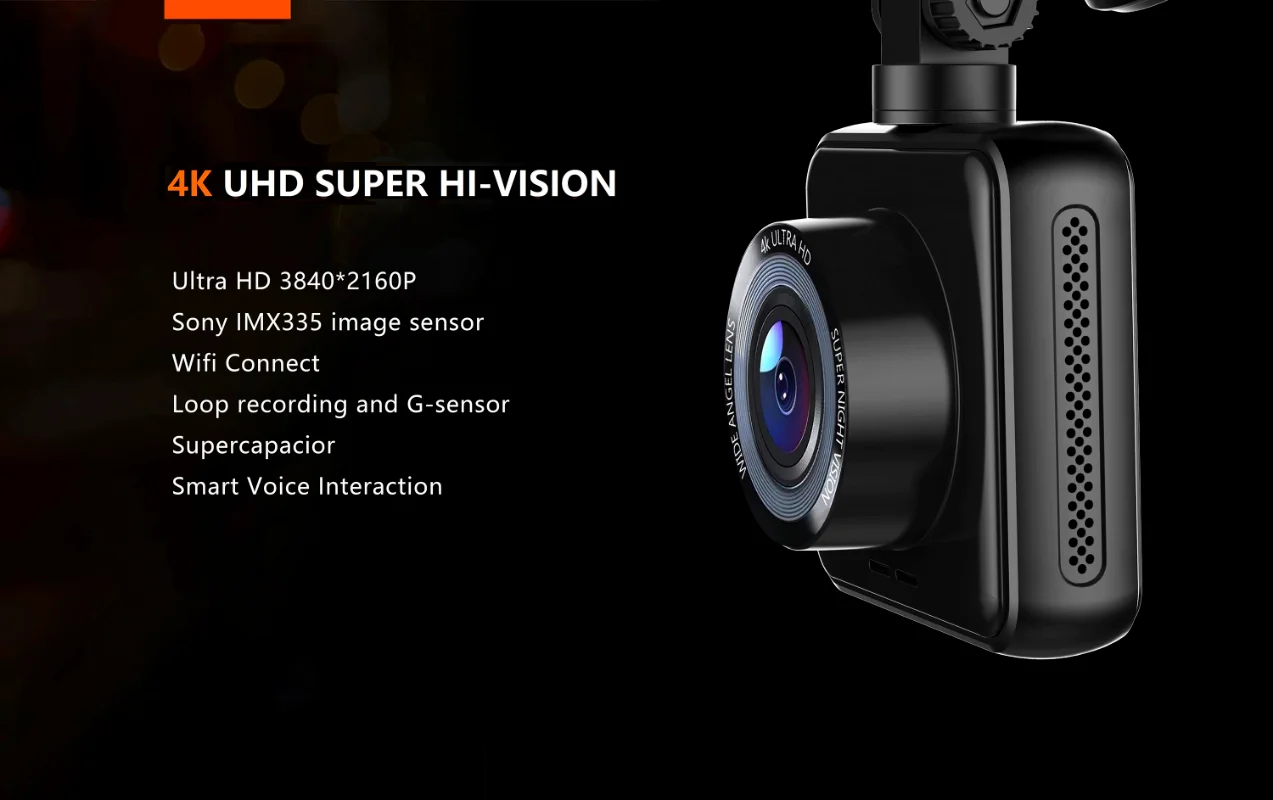 4K UHD SUPER HI-VISION Drive Recorder with GPS Dash Cam NOVATEK NT96675 G-Sensor Wifi Trip Recorder customization