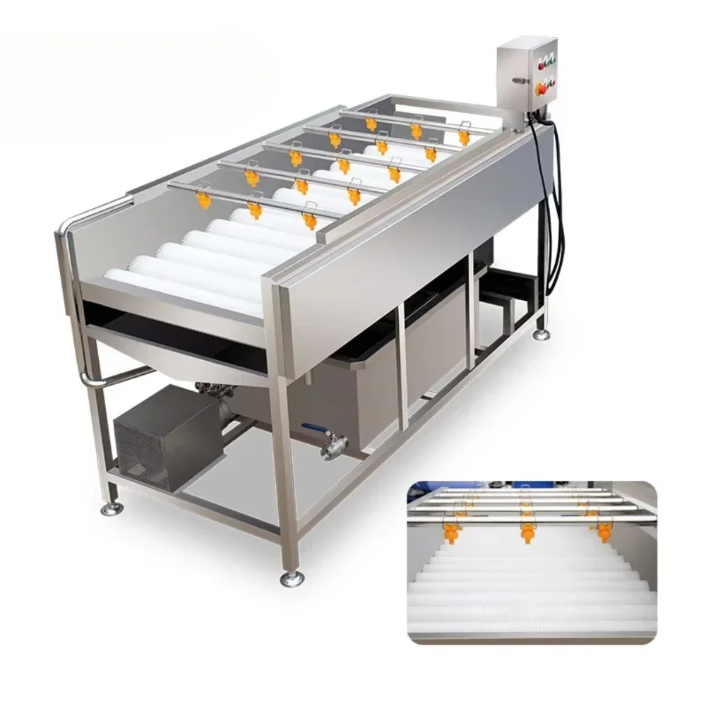 Multifunctional Vegetable Tomato Parallel Roller Washer High Pressure Spray Fruit Washer TS-M100