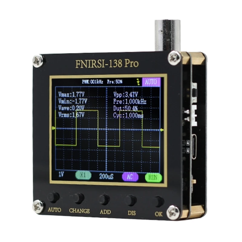 Mini Handheld Digital Oscilloscope 2.5MS/-s High Rate 200KHz Bandwidth 2.4” LCD-Screen Pocket Oscilloscopes