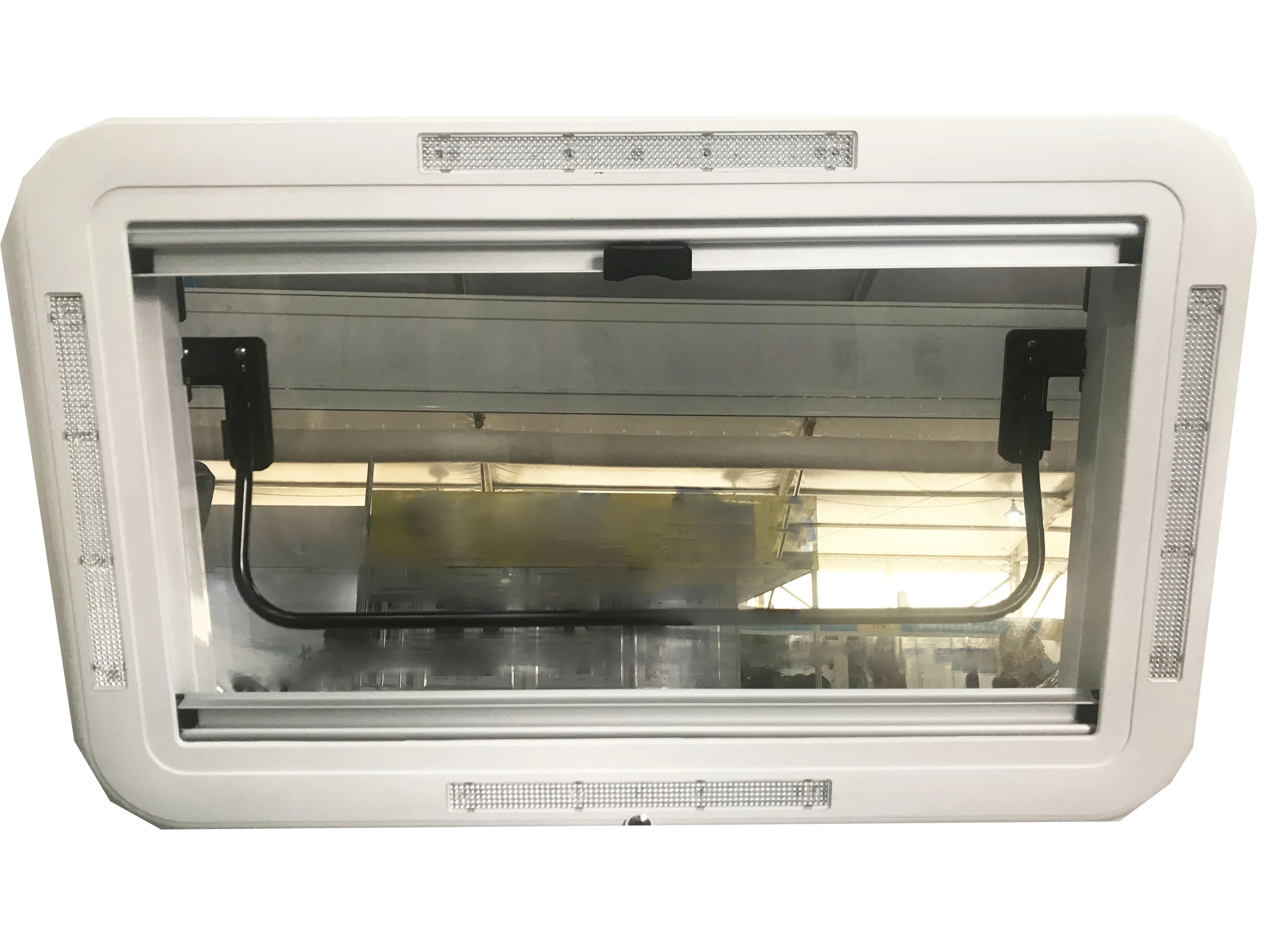 Ventana de tragaluz de techo para caravana, autocaravana, con cúpula doble esmaltada y luz Led para caravana, accesorios para caravana y caravana