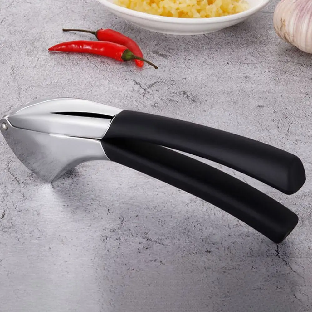 

Kitchen Gadgets Manual Garlic Press Stainless Steel Non-slip Handle Garlic Squeezer Handheld Ergonomic Grip Garlic Crusher Home