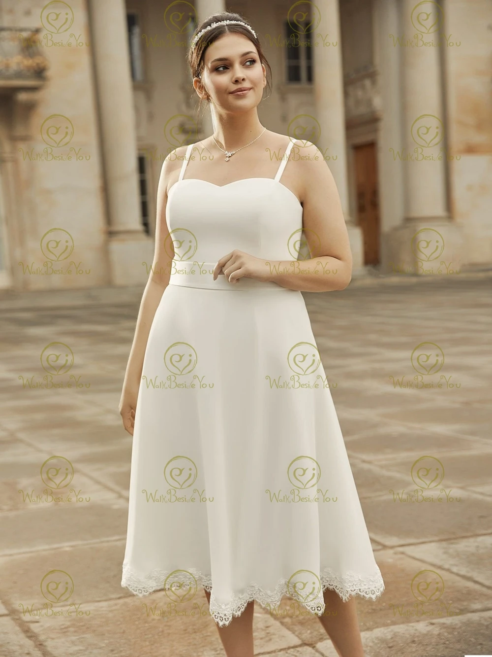 Abiti da sposa al ginocchio 2022 cinghie rimovibili una linea Appliques di pizzo Sweetheart abito da sposa elegante abito da sposa da spiaggia semplice