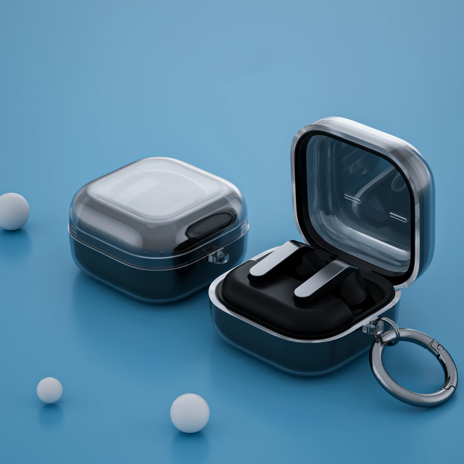 

​Tpu Protective With Keychain Clr Soft Protective Cover Lightweight Transparent Cover For Galaxy Buds 4 / Galaxy Buds 4 Pro