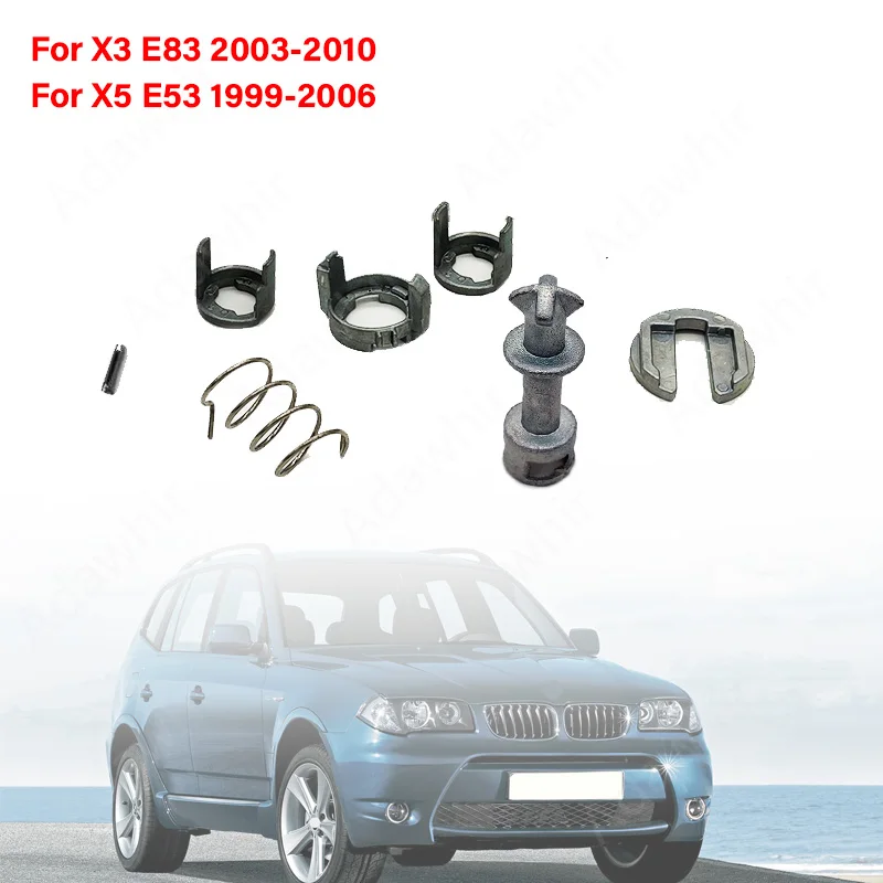 Kit de reparación de cilindro de cerradura de puerta de coche para BMW X3 E83 X5 E53 delantero izquierdo/derecho 7 unids/set