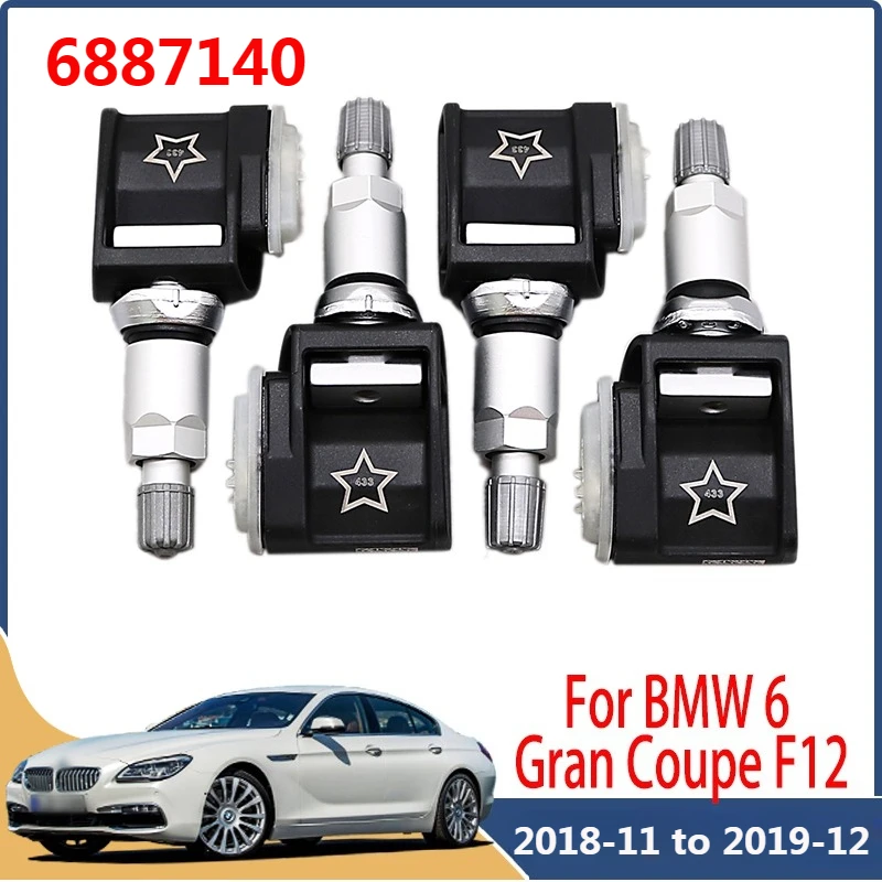 4PCS Reifendruck Monitor System Sensor 6887140 Für 2018-2019 BMW 6 Gran Coupe [F12] Mercedes-Benz E-Klasse [W213] TPMS 433MHZ