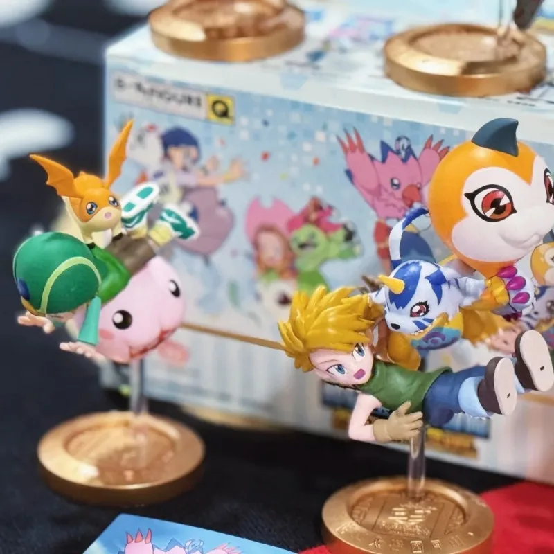 Bandai genuíno digital bebê caixa cega balão aventura 25th aniversário figura infância periférica maré jogar ornamento