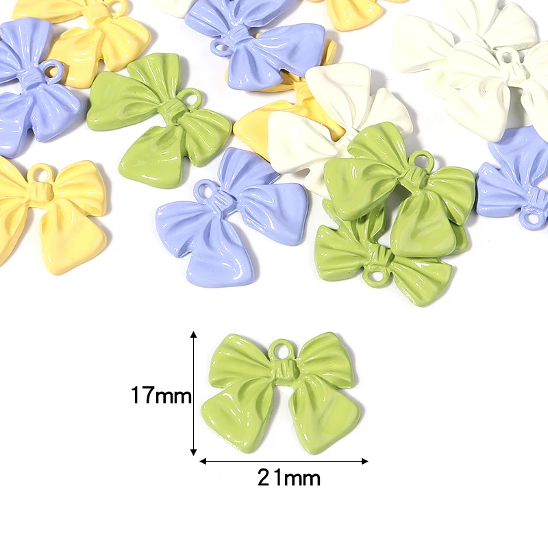 10Pcs Elegant Bowknot Earring Supplies Metal Pendant Accessories Lady Women Charms Jewelry Making Diy Handbag Decoration