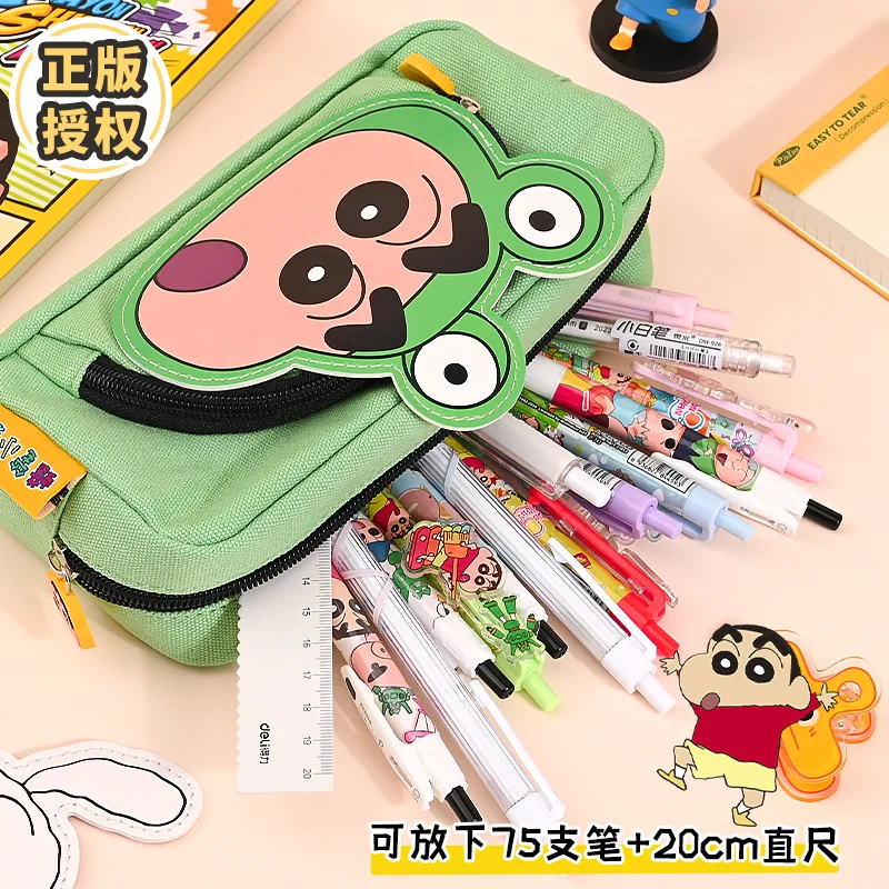 Crayon Shin Chan Stationery Bag Kawaii Anime Cute Fashion Large Capacity Stationery Pencil Storage School Supplies Girls Gifts