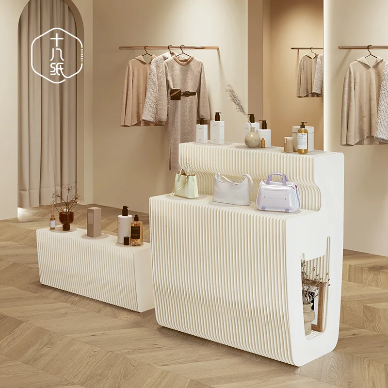 Eighteen Paper Island Display Cabinets, Display Racks, And Product Samples For Offline Retail Stores And Trade Shows, Featuring