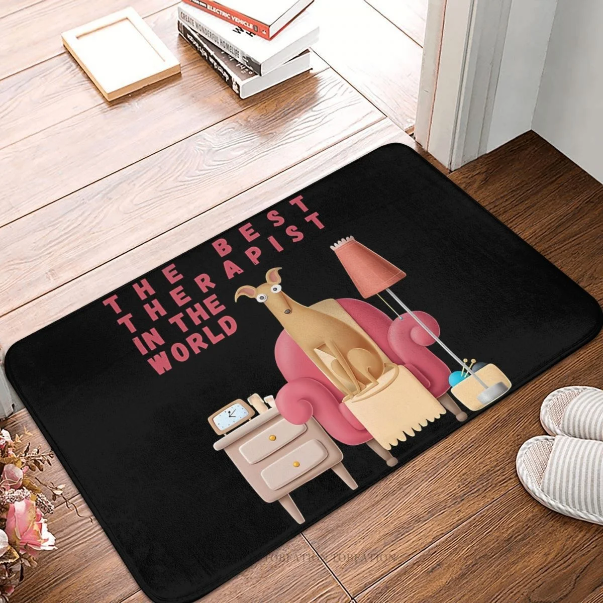 Greyhound Ears Dogs Bathroom Non-Slip Carpet The Best Therapist In The World Has 4 Legs Bedroom Mat Doormat Home Decoration Rug