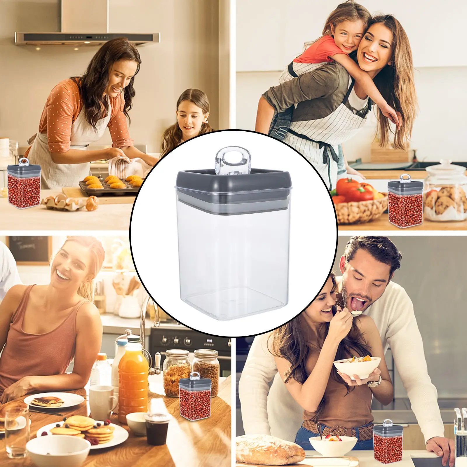 

Plastic Sealed Jar Food Containers Kitchen Storage Jars Crisper Canisters Multifunction Box Cereals Container Premium