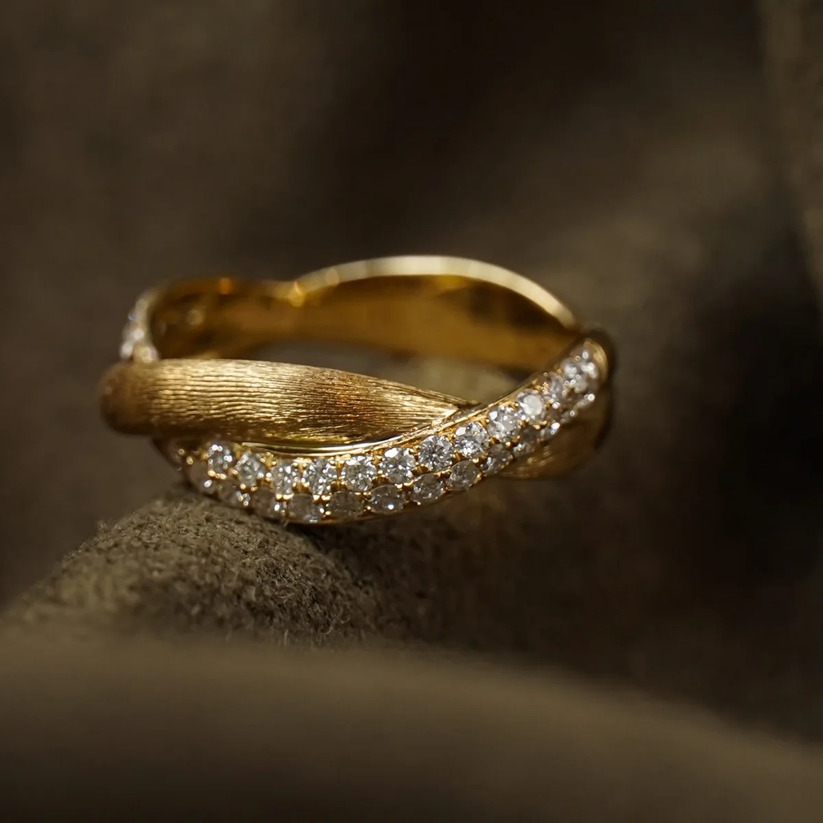 

Vintage Chic 925 Silver Double Ring Full Diamond Zircon Rings Rigato Craft Crossed Layers Eternity Infinity Finger Band Jewelry