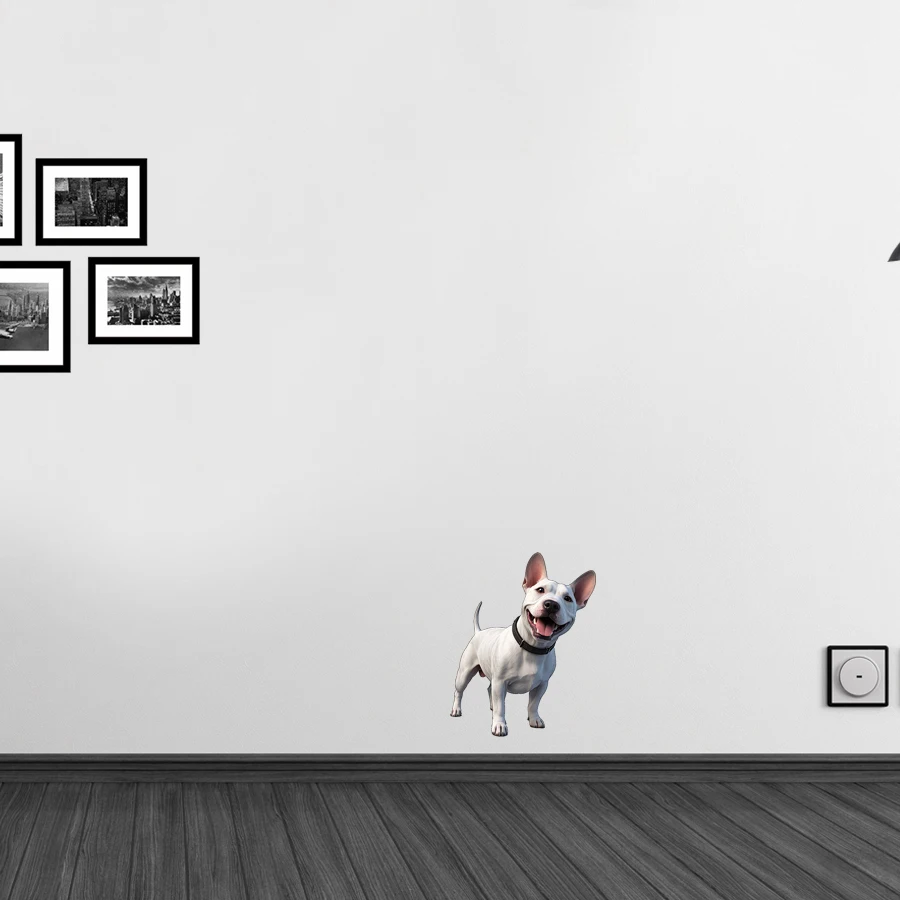 Three Ratels CG69 lovely bull terrier Animal stickers for home decoration car body decals