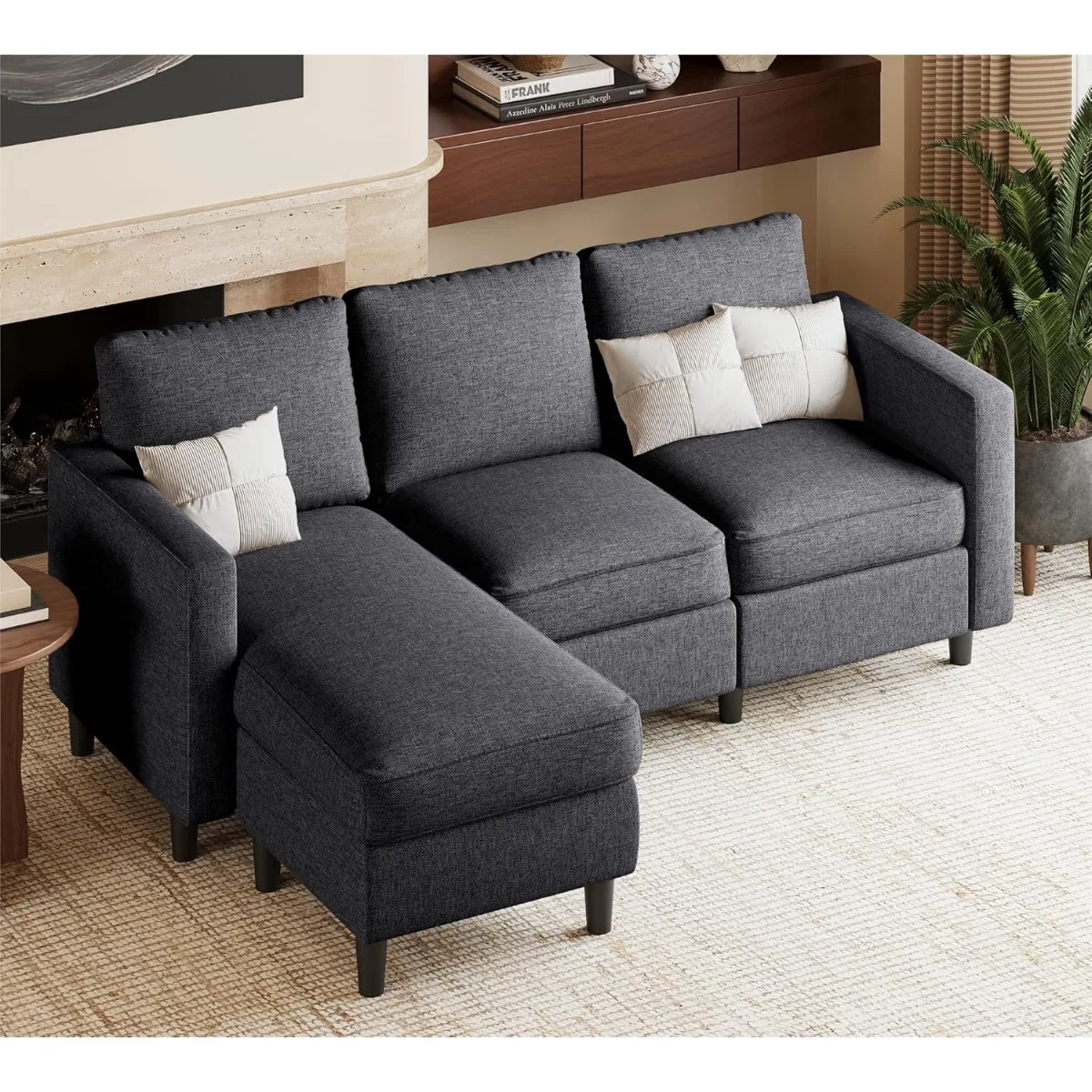 

Sectional Sofa Couch for Living Room, Small 3-Seat L Shaped Couch with Chaise, Convertible Sofa Clearance Set