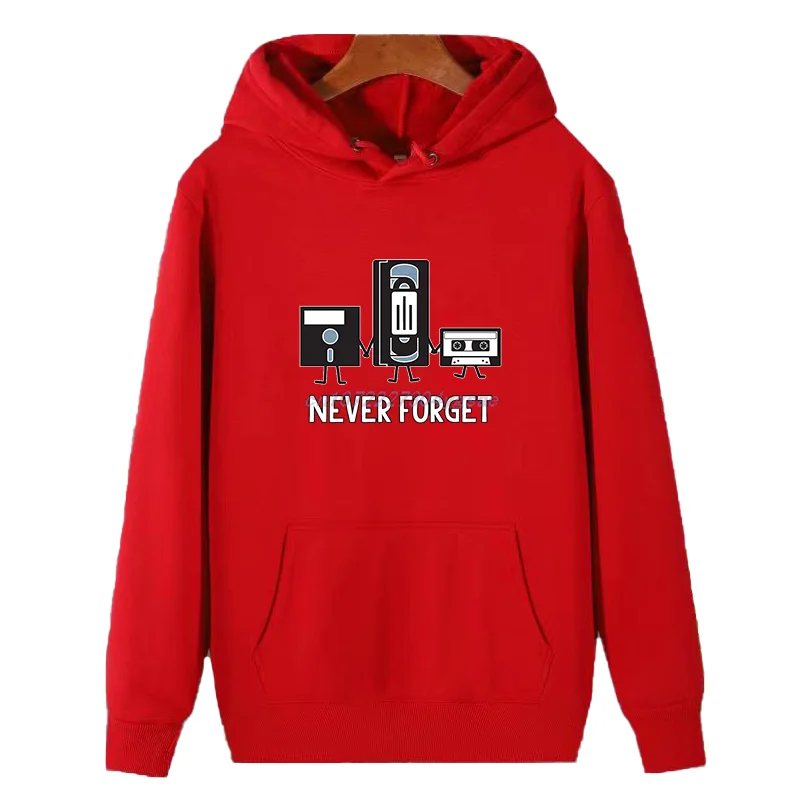 Never Forget Sarcastic Music Graphic Hooded Sweatshirts Winter Essentials Hoodie Pullovers Thick Sweater Hoodie Male Clothes