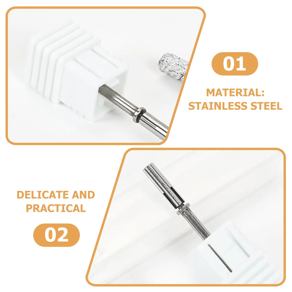 Metal prego broca haste substituição manicure arte polimento cabeça portátil leve de longa duração uso em salão casa