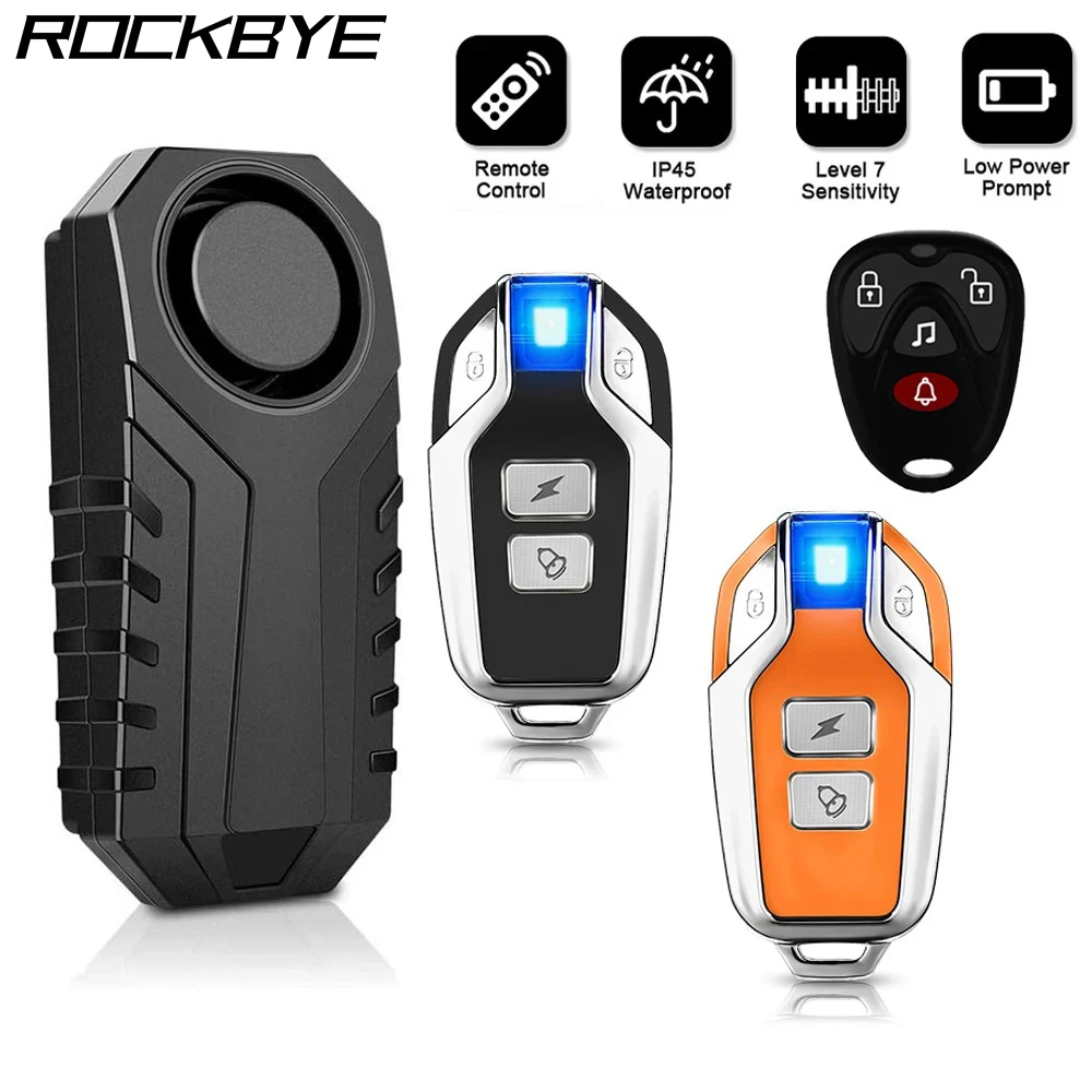 Rockbye Bicycle Alarm IP55 Waterproof Bicycle Motorcycle Alarm Electric Bicycle Horn Anti-theft Bicycle Detector Alarm System