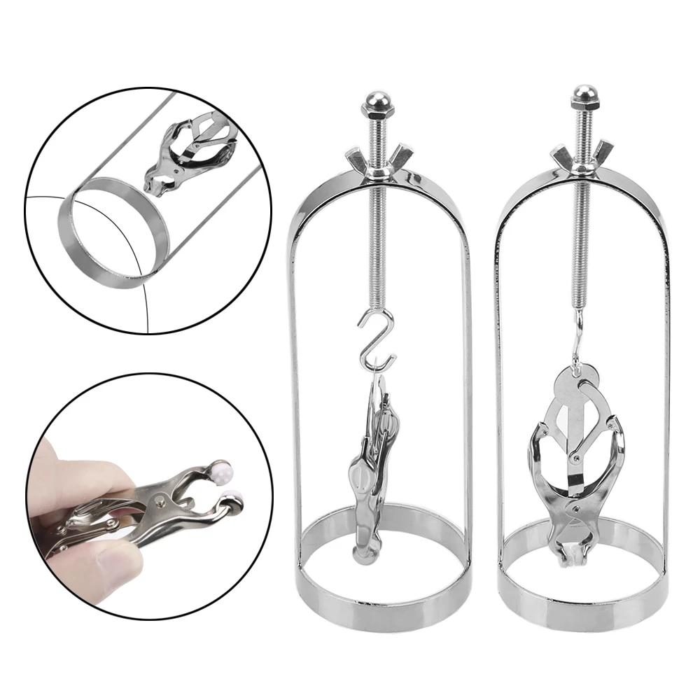 Nipple Stimulator 1 Pair Metal Nipple Clips Sex Toys for Couple Play Clamps Retention Device Bondage Adjustable Breast massage