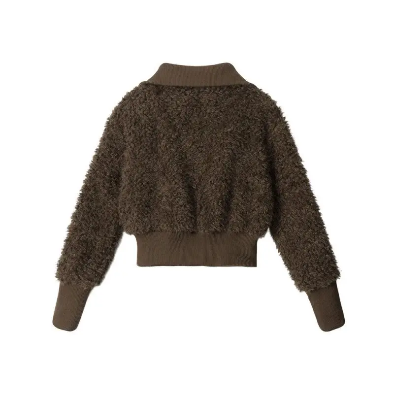 HeyHenry American Sle ort Thiened abrigo de lana para mujer cálido relleno de algodón que cubre la cintura Jaet de invierno Color puro