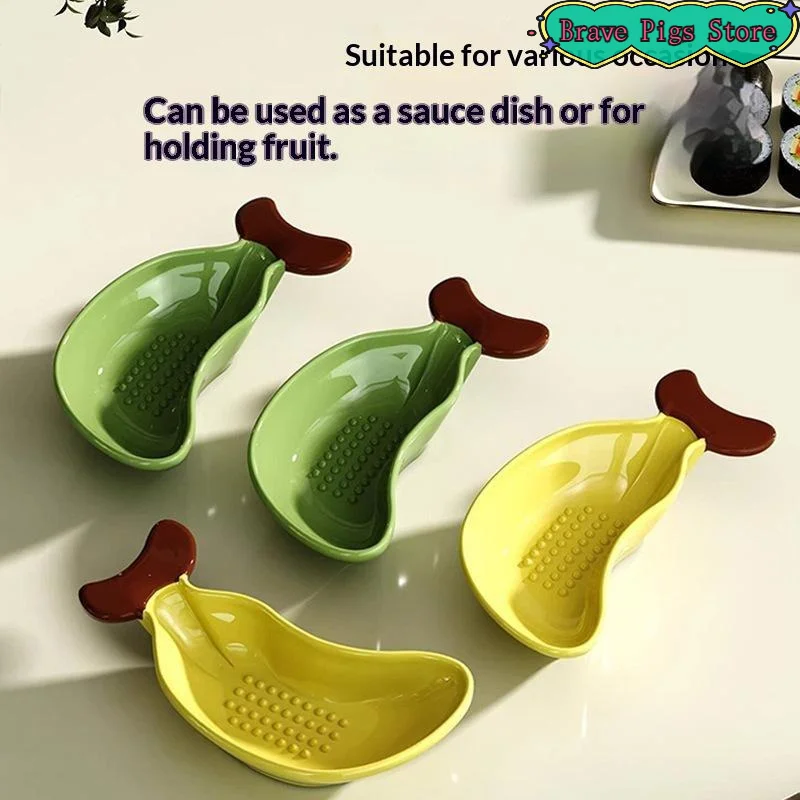 [HM]Multi-functional Manual Banana Grinding Plate Cute Shape Non-Slip Hot Pot Sauce Dish Handmade Garlic Grater Cooking[HM]