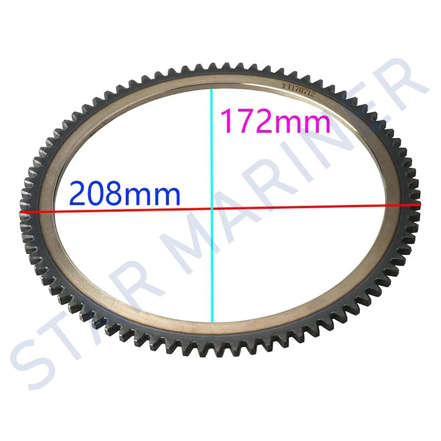 66M-85550 Flywheel Crown Gear Ring For YAMAHA Outboard Motor 4T F9.9 F13.5 F15 66M-85550-10 Parsun PAF15-07070100W Boat Engine