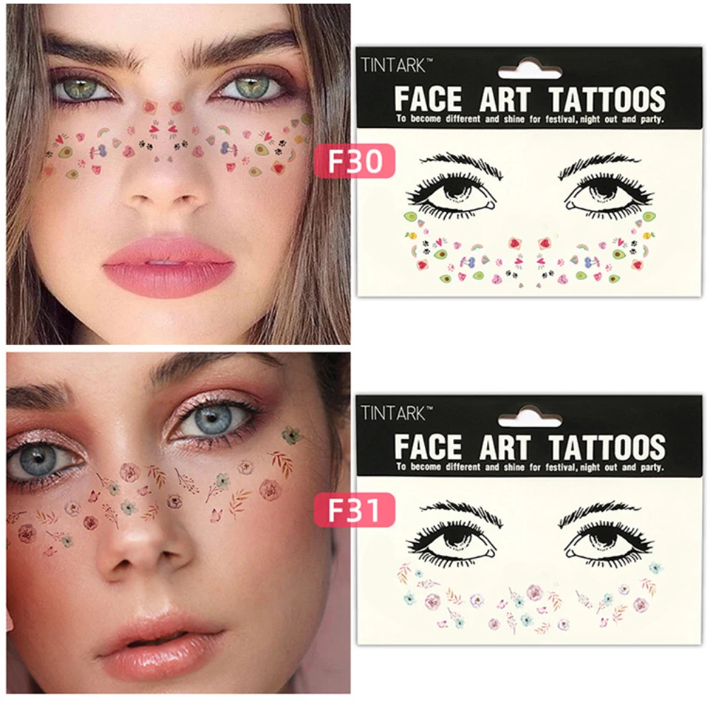 Flash Metallic Gold Face Temporary Tattoo Waterproof Blocked Freckles Makeup Stickers Eye Decal Wholesale