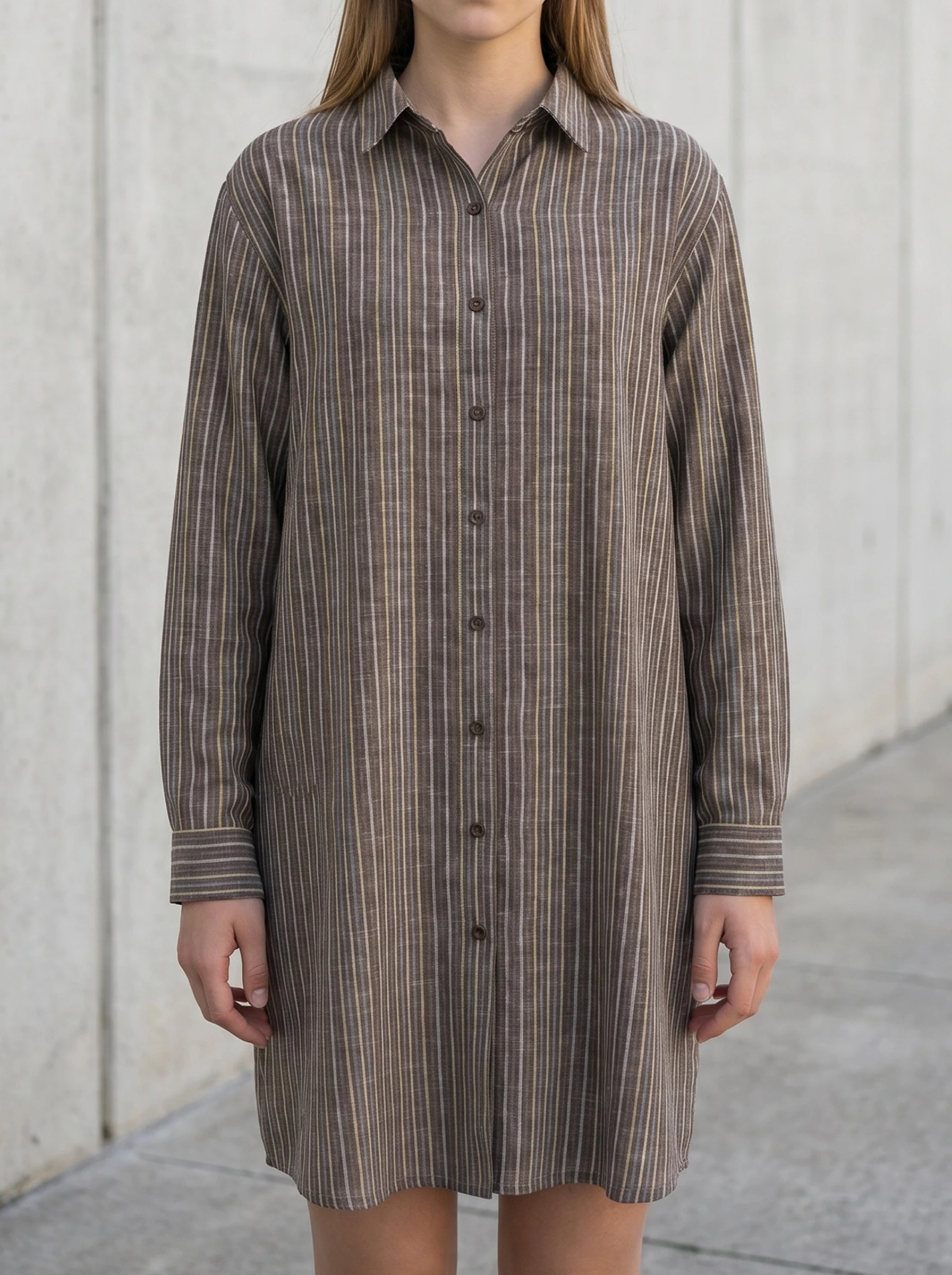 

Rosa fera Women Long Striped Button Down Shirt Dress Collared Long Sleeve Loose Casual Longline Top