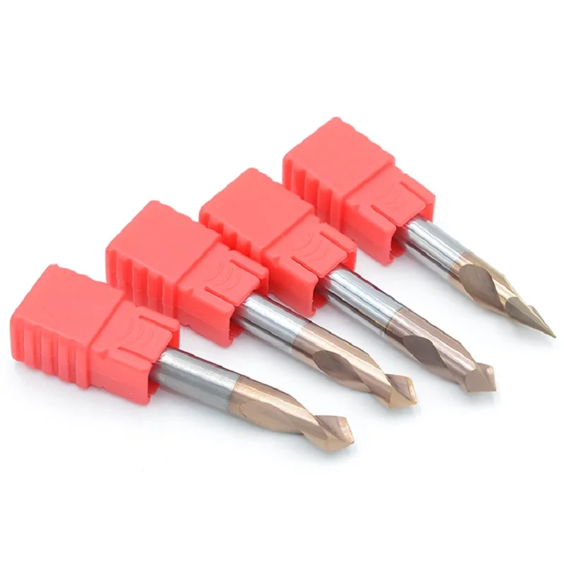 Coated  2 Flutes End Mill Engraving Carving Router Bit Tools CNC Carbide Chamfering Milling Cutter 60 90 120 Degree