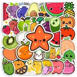 Cute Lovely Fruit Vegetable Stickers Cartoon Self-Adhesive Decals for Laptop Photo Album Journal Scrapbook Luggage Refrigerator