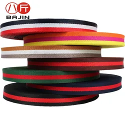 25/32/38mm 와이드 다채로운 스트라이프 폴리 에스터 코튼 웨빙, 블루 화이트 레드 네이비 블루 블랙 그린 인터화이트 의류 신발 DIY