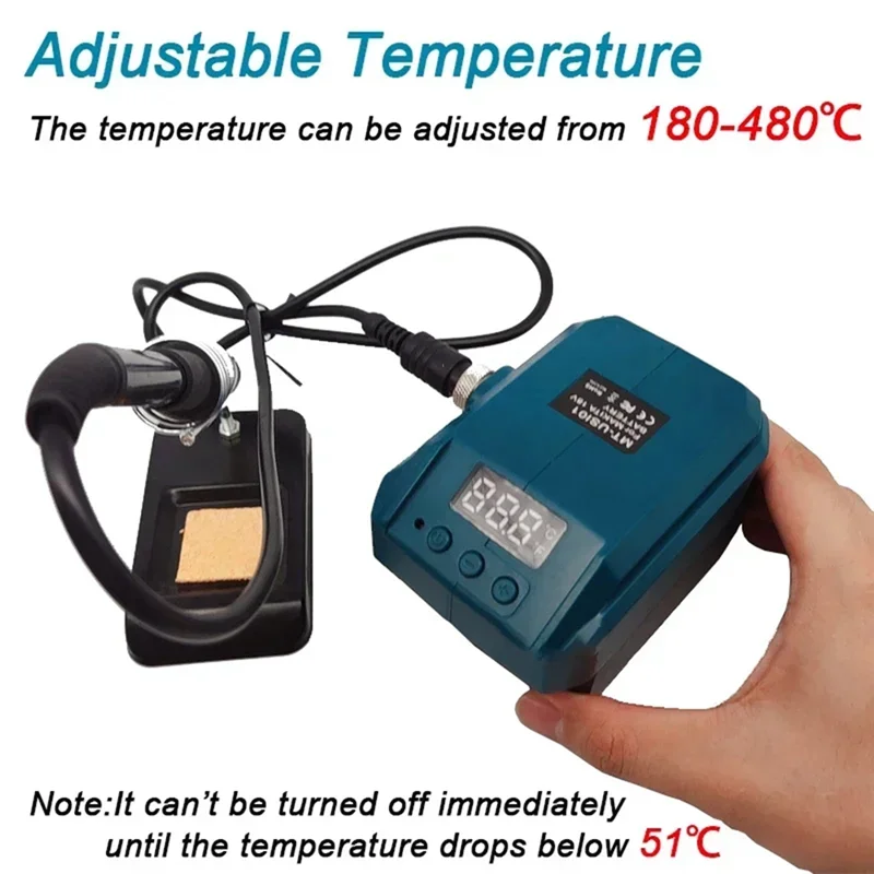 AB47-60 واط 480 ° C المحمولة اللاسلكي سبيكة لحام كهربائي متعدد الوظائف آلة لحام كهربائي لبطارية 18 فولت سهلة لنا