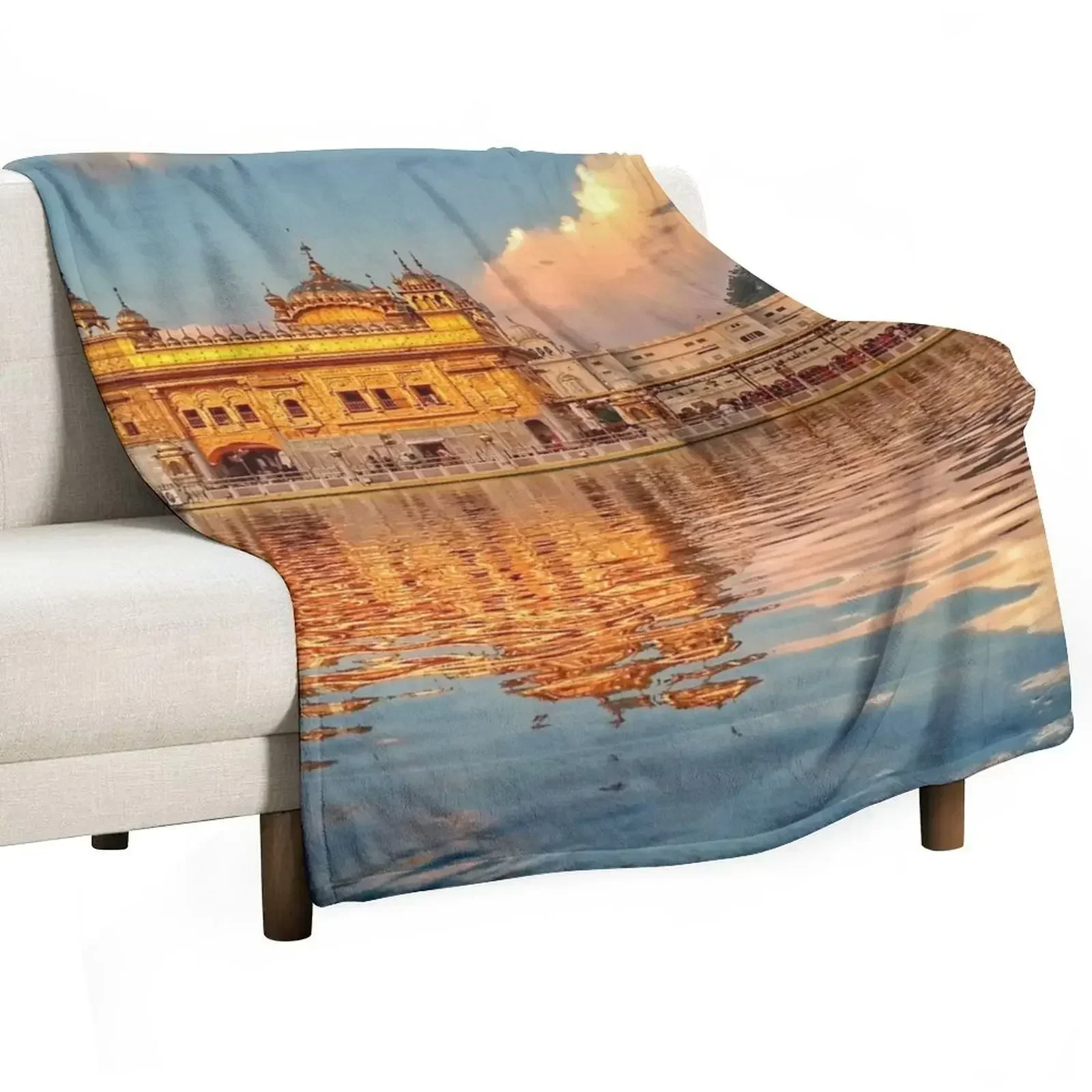 

The Golden Temple - Sunrise Morning View Throw Blanket Tourist Soft Plaid decorative Baby Blankets