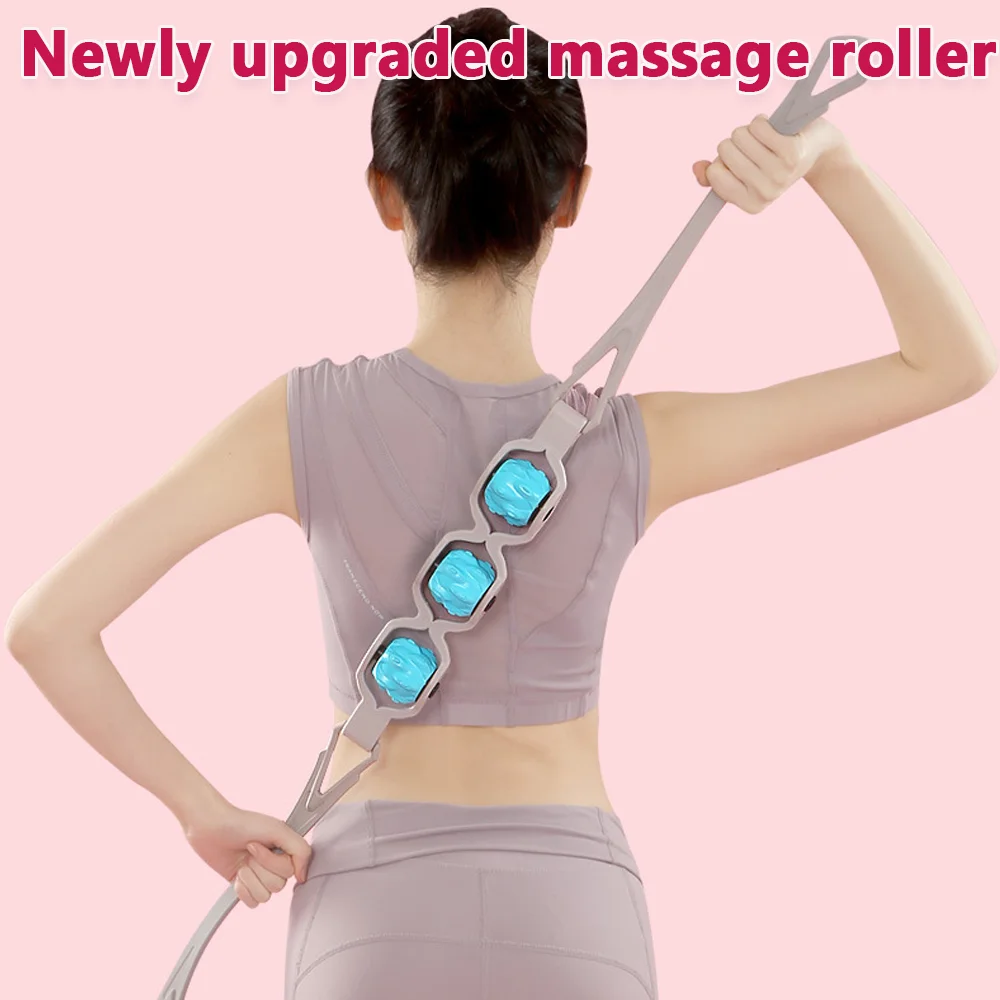 Massage Roller Back Legs Waist Pushing Massager Rollers Relaxing Muscle High Frequency Rolling Massage Easy Carry and Storage