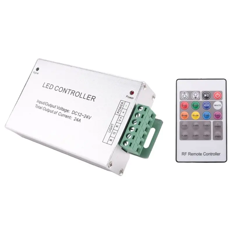 AS60-LED Controller 12-24V Low Pressure RF Colorful 20-Key Remote Control RGB Light Bar Dimming Controller