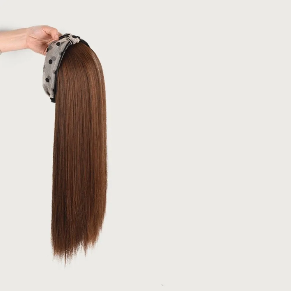 

New Hair Extension Synthetic Headband Replacement Natural Hairpieces Synthetic Straight Hair Wig Clip Women