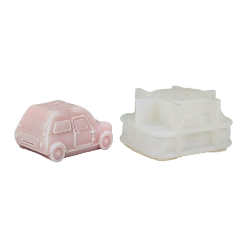 Molde silicone formato ônibus 3D para fazer velas, faça você mesmo, sabão, moldes resina