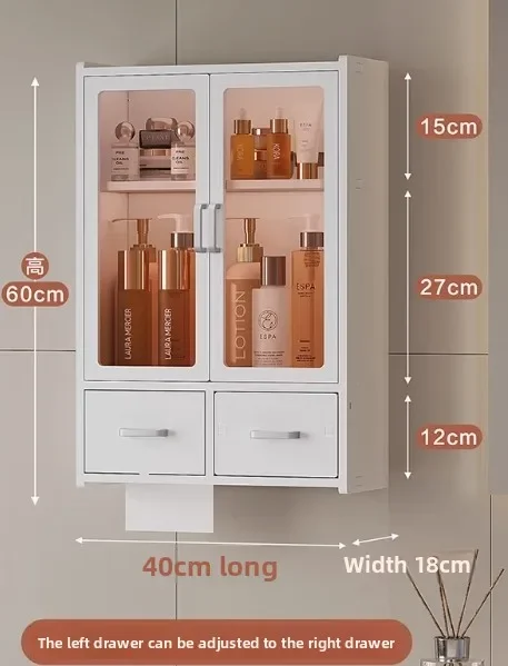 Wall-Mounted Bathroom Cabinet Toilet Rack Washstand Storage Cosmetics Hanging Shelf