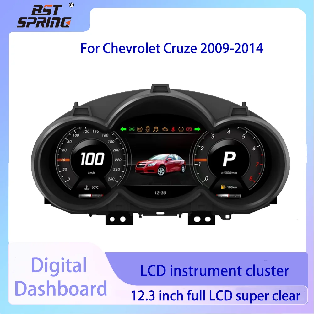 

12.3 LCD Digital Dashboard Cluster For Chevrolet Cruze 2009~2014 Instrument Panel Cockpit Speedometer Upgrade Smart Cluster