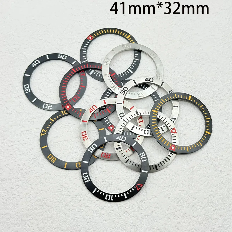 41mmX32mm Stainless Steel Bezel Insert Ring Samurai Bezel Ring Fits King SRPF Samurai Series Men's Watch Case Ring Spare Parts