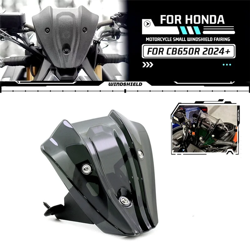 

A040-Motorcycle Front Windshield Fairing Windscreen For Honda CB650R 2024 2025 Wind Deflector Accessories