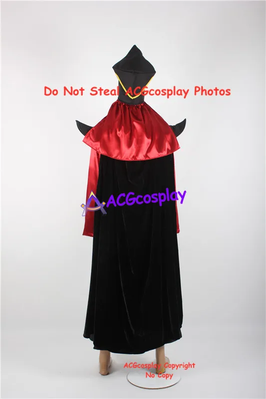 Jafar Cosplay Costume acgcosplay include big headgear prop cape made of black velvet fabric