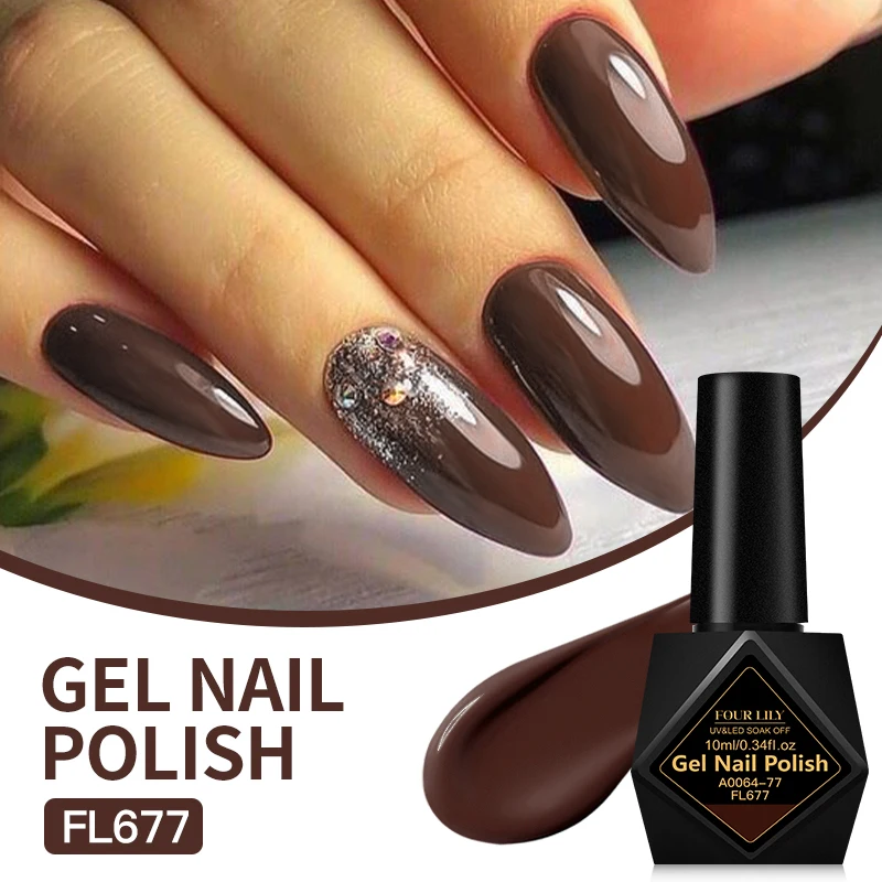 10 ml Vier Lelie 162 Kleuren Nagel Gel Polish Semi Permanente Nail Art Manicure Losweken LED UV Gel nagel Levert Art Vernis