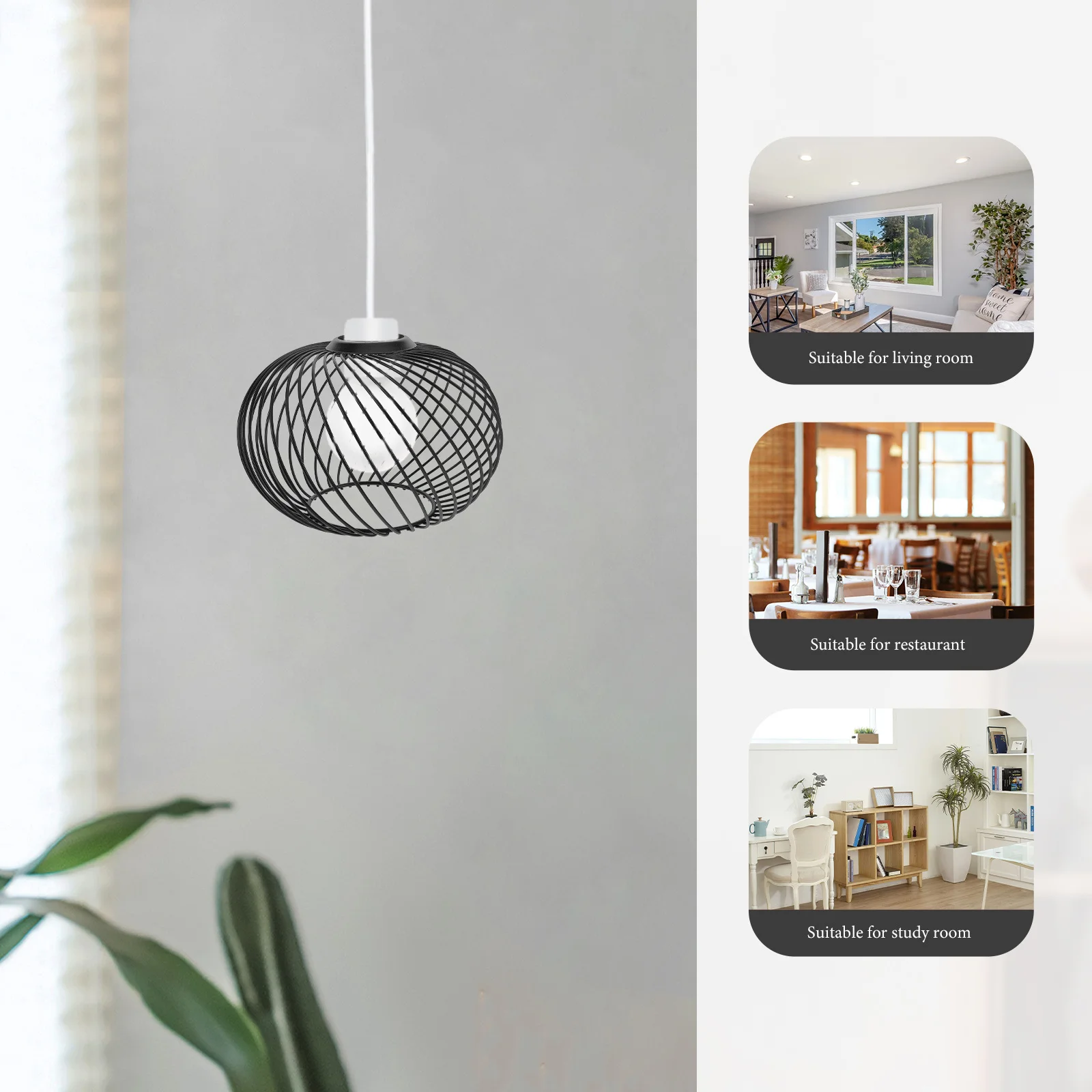 

Metal Cage Lamp Shade Vintage Pendant Light Bulb Cage Geometric Design Decorative Lampshade for Living Room Dining Porch