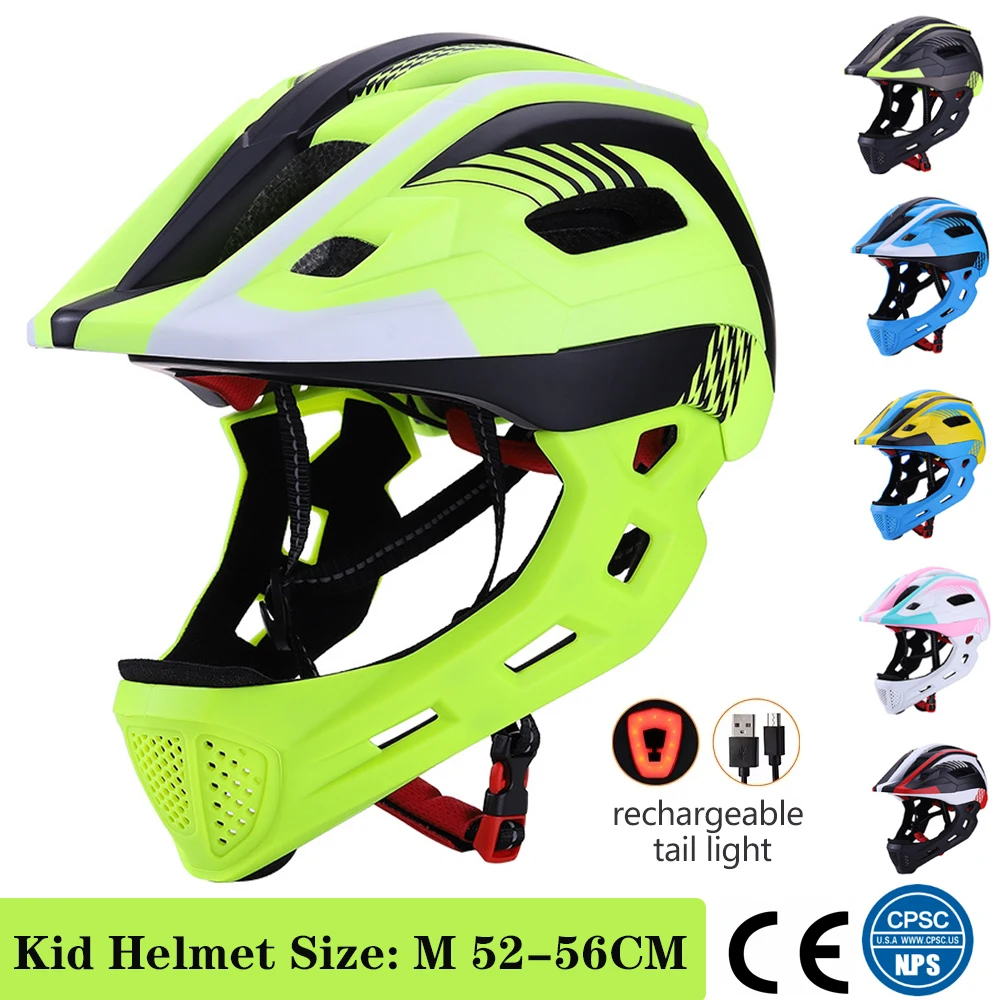 Kids Bicycle Helmet MTB Full Face Child Helmet Detachable Children's Cycling Motorcycle Skateboarding Roller Skating Helmet