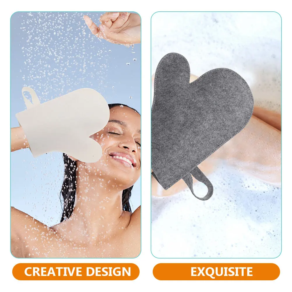 4Pcs Sauna Heat Insulation Gloves Supple Felt Bath Mittens Comfortable Exfoliating Water Absorbing Gloves Sauna Mitten view 5