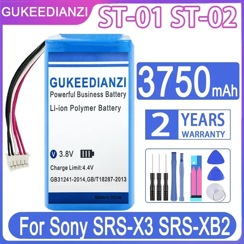 

GUKEEDIANZI ST-01 ST-02 3750mAh Battery For Sony SRS-X3,SRS-XB2, SRS-XB20 Battery Batteries + Free Tools
