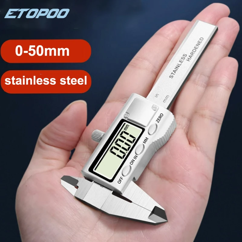 0-50MM Digitaler Messzirkel mit Metallbildschirm Tragbares Digitales Verschleißfestes Rostbeständiges Industrielles Messwerkzeug Perfekt für DIY – Detail 1