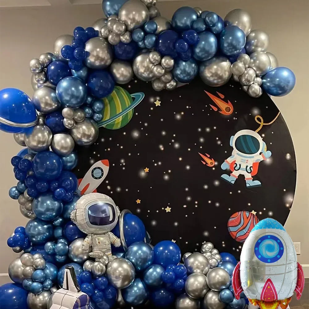 146pcs/Set Outer Space Birthday Party Decorations Balloon Garland Kit Astronaut Rocket Foil Balls Kids Party Baby Shower Decors